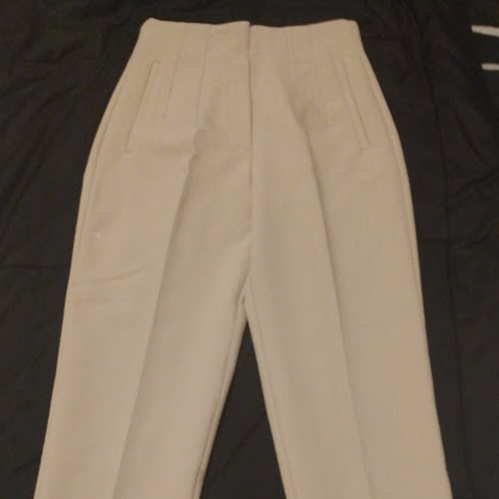 ZARA Women's High-Waisted Beige Pants in Size S NWT
